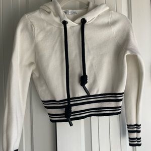 Cropped hooded sweatshirt